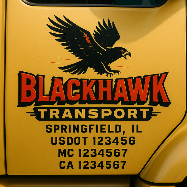Custom Truck Door Decal Sticker Lettering For Semi-Trucks, Work Trucks, Box Trucks For USDOT Compliance