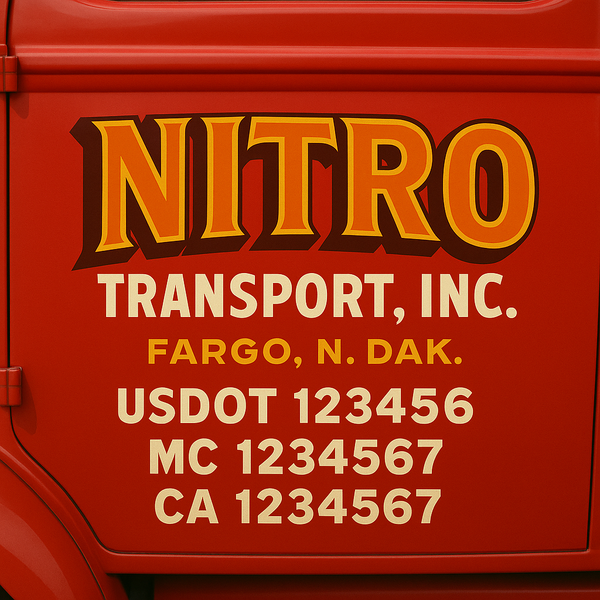 Custom Truck Door Decal Sticker Lettering For Semi-Trucks, Work Trucks, Box Trucks For USDOT Compliance