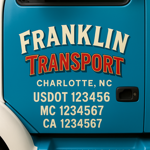 Custom Truck Door Decal Sticker Lettering For Semi-Trucks, Work Trucks, Box Trucks For USDOT Compliance