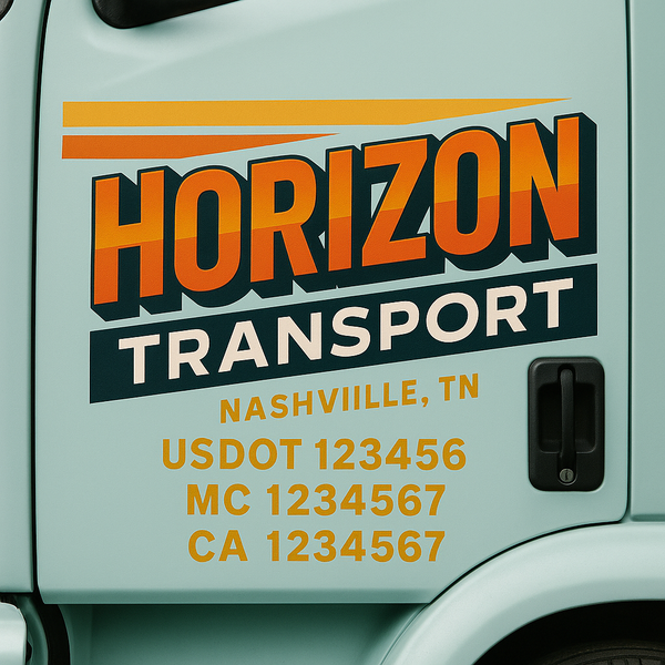 Custom Truck Door Decal Sticker Lettering For Semi-Trucks, Work Trucks, Box Trucks For USDOT Compliance
