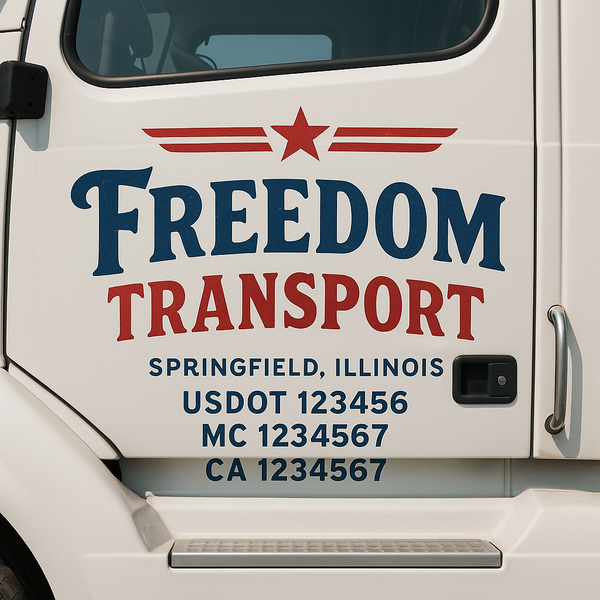 Custom Truck Door Decal Sticker Lettering For Semi-Trucks, Work Trucks, Box Trucks For USDOT Compliance