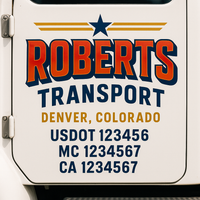 Custom Truck Door Decal Sticker Lettering For Semi-Trucks, Work Trucks, Box Trucks For USDOT Compliance