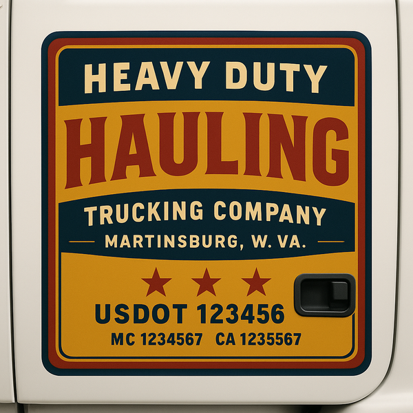 Custom Truck Door Decal Sticker Lettering For Semi-Trucks, Work Trucks, Box Trucks For USDOT Compliance