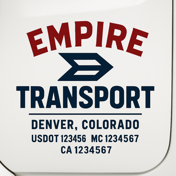 Custom Truck Door Decal Sticker Lettering For Semi-Trucks, Work Trucks, Box Trucks For USDOT Compliance