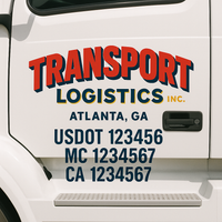 Custom Truck Door Decal Sticker Lettering For Semi-Trucks, Work Trucks, Box Trucks For USDOT Compliance