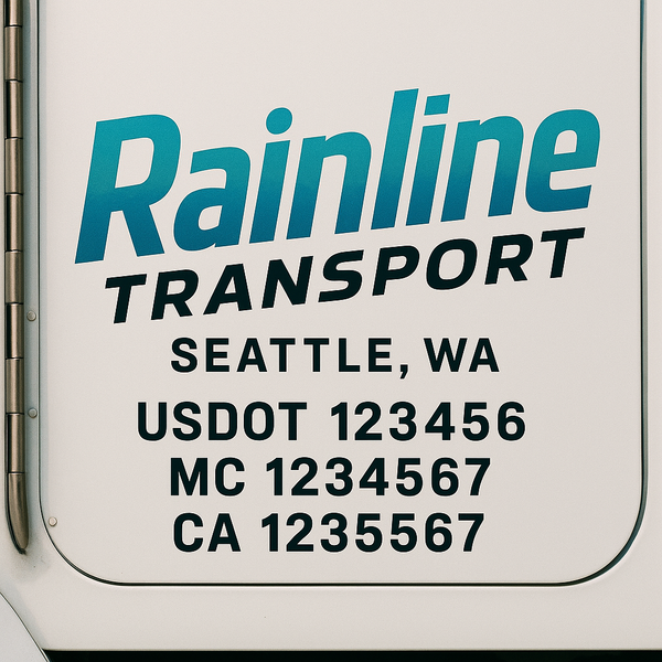 Custom Truck Door Decal Sticker Lettering For Semi-Trucks, Work Trucks, Box Trucks For USDOT Compliance
