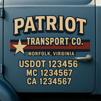 Custom Truck Door Decal Sticker Lettering For Semi-Trucks, Work Trucks, Box Trucks For USDOT Compliance