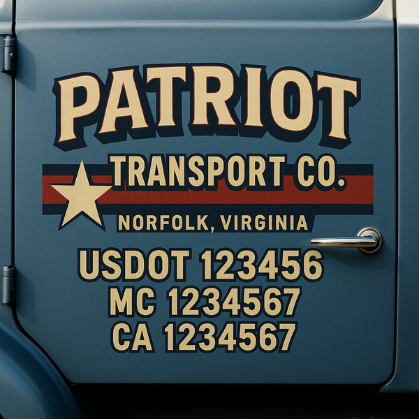 Custom Truck Door Decal Sticker Lettering For Semi-Trucks, Work Trucks, Box Trucks For USDOT Compliance