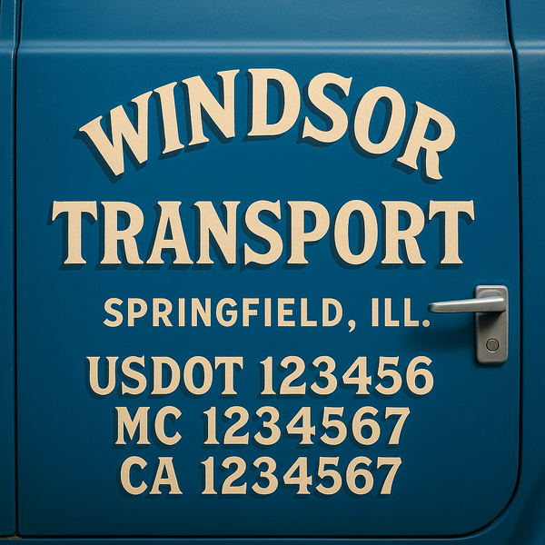 Custom Truck Door Decal Sticker Lettering For Semi-Trucks, Work Trucks, Box Trucks For USDOT Compliance