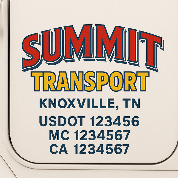 Custom Truck Door Decal Sticker Lettering For Semi-Trucks, Work Trucks, Box Trucks For USDOT Compliance