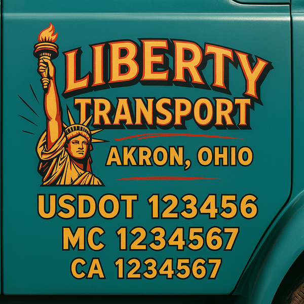 Custom Truck Door Decal Sticker Lettering For Semi-Trucks, Work Trucks, Box Trucks For USDOT Compliance