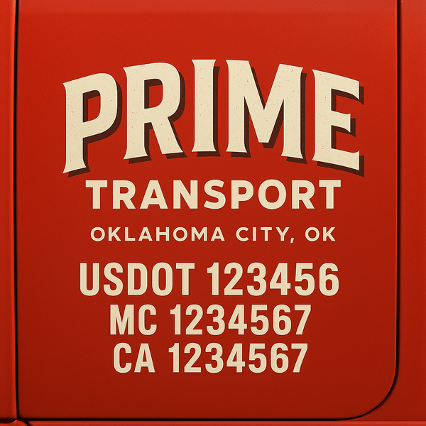 Custom Truck Door Decal Sticker Lettering For Semi-Trucks, Work Trucks, Box Trucks For USDOT Compliance