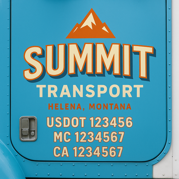 Custom Truck Door Decal Sticker Lettering For Semi-Trucks, Work Trucks, Box Trucks For USDOT Compliance