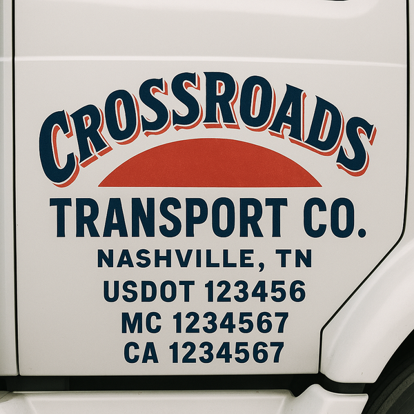 Custom Truck Door Decal Sticker Lettering For Semi-Trucks, Work Trucks, Box Trucks For USDOT Compliance