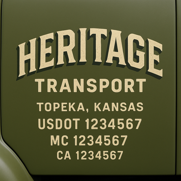 Custom Truck Door Decal Sticker Lettering For Semi-Trucks, Work Trucks, Box Trucks For USDOT Compliance