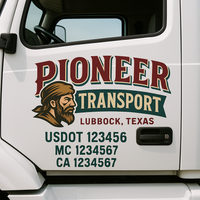 Custom Truck Door Decal Sticker Lettering For Semi-Trucks, Work Trucks, Box Trucks For USDOT Compliance