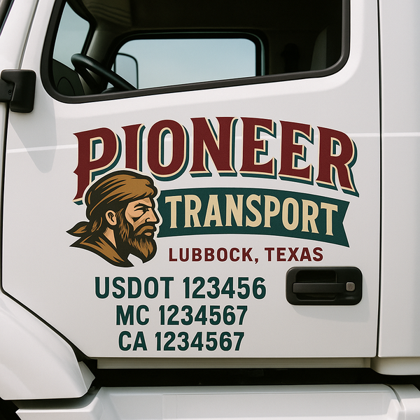 Custom Truck Door Decal Sticker Lettering For Semi-Trucks, Work Trucks, Box Trucks For USDOT Compliance