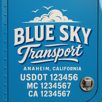 Custom Truck Door Decal Sticker Lettering For Semi-Trucks, Work Trucks, Box Trucks For USDOT Compliance