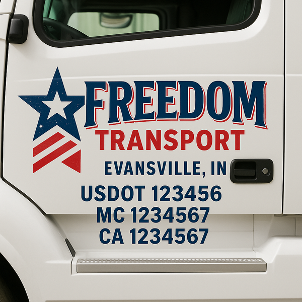 Custom Truck Door Decal Sticker Lettering For Semi-Trucks, Work Trucks, Box Trucks For USDOT Compliance