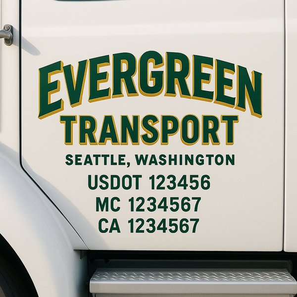 Custom Truck Door Decal Sticker Lettering For Semi-Trucks, Work Trucks, Box Trucks For USDOT Compliance