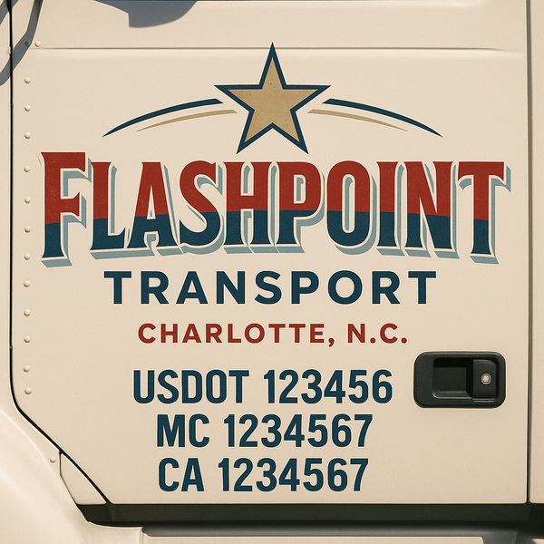 Custom Truck Door Decal Sticker Lettering For Semi-Trucks, Work Trucks, Box Trucks For USDOT Compliance