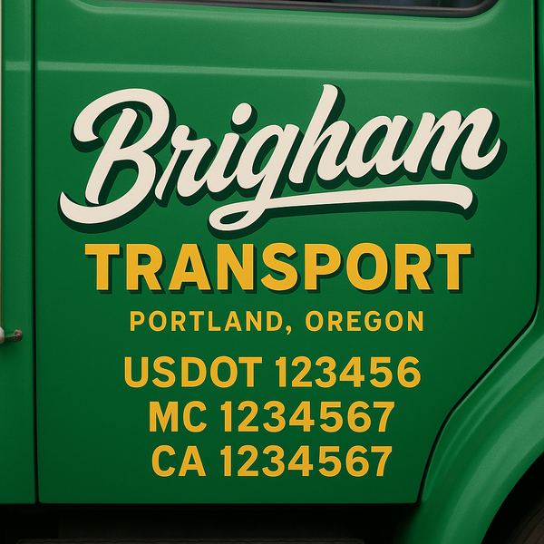 Custom Truck Door Decal Sticker Lettering For Semi-Trucks, Work Trucks, Box Trucks For USDOT Compliance