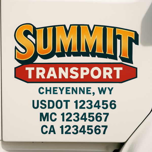 Custom Truck Door Decal Sticker Lettering For Semi-Trucks, Work Trucks, Box Trucks For USDOT Compliance