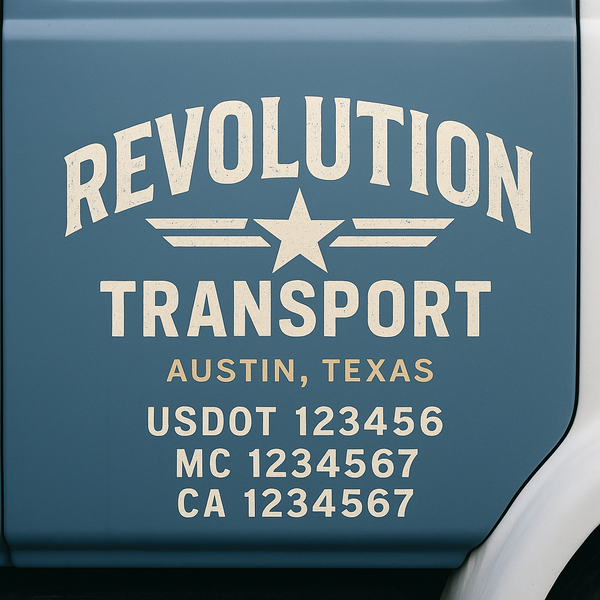 Custom Truck Door Decal Sticker Lettering For Semi-Trucks, Work Trucks, Box Trucks For USDOT Compliance