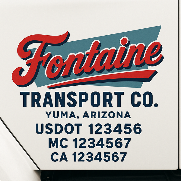 Custom Truck Door Decal Sticker Lettering For Semi-Trucks, Work Trucks, Box Trucks For USDOT Compliance