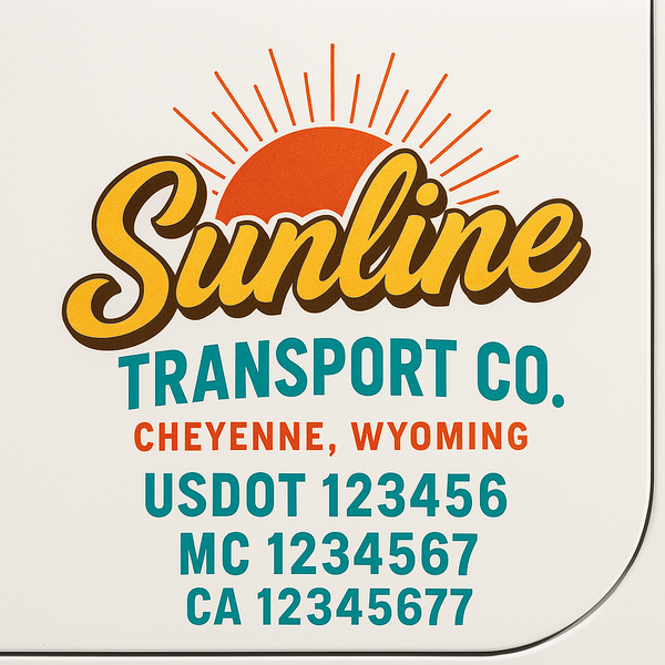 Custom Truck Door Decal Sticker Lettering For Semi-Trucks, Work Trucks, Box Trucks For USDOT Compliance