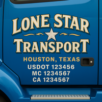 Custom Truck Door Decal Sticker Lettering For Semi-Trucks, Work Trucks, Box Trucks For USDOT Compliance