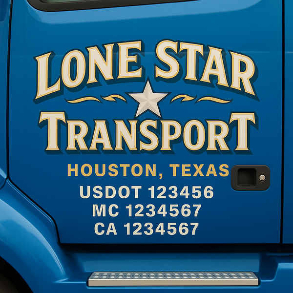 Custom Truck Door Decal Sticker Lettering For Semi-Trucks, Work Trucks, Box Trucks For USDOT Compliance