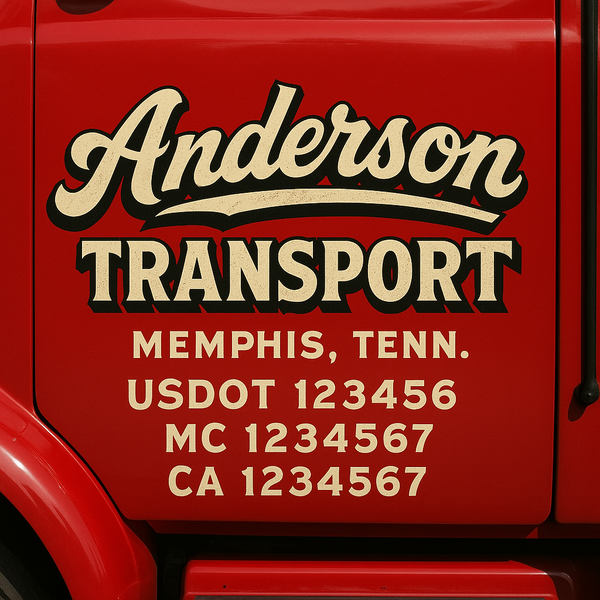 Custom Truck Door Decal Sticker Lettering For Semi-Trucks, Work Trucks, Box Trucks For USDOT Compliance