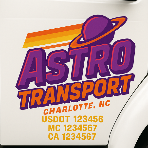Custom Truck Door Decal Sticker Lettering For Semi-Trucks, Work Trucks, Box Trucks For USDOT Compliance
