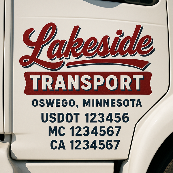 Custom Truck Door Decal Sticker Lettering For Semi-Trucks, Work Trucks, Box Trucks For USDOT Compliance