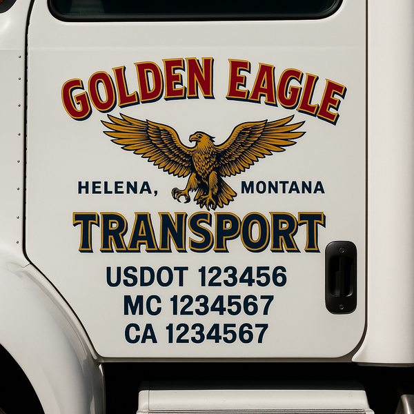 Custom Truck Door Decal Sticker Lettering For Semi-Trucks, Work Trucks, Box Trucks For USDOT Compliance