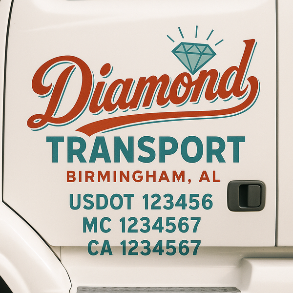 Custom Truck Door Decal Sticker Lettering For Semi-Trucks, Work Trucks, Box Trucks For USDOT Compliance