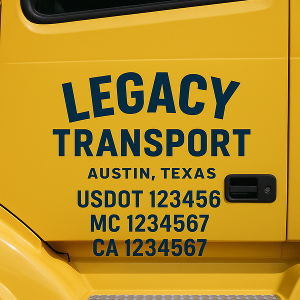 Custom Truck Door Decal Sticker Lettering For Semi-Trucks, Work Trucks, Box Trucks For USDOT Compliance