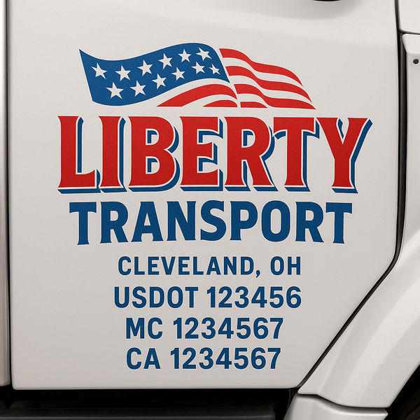 Custom Truck Door Decal Sticker Lettering For Semi-Trucks, Work Trucks, Box Trucks For USDOT Compliance