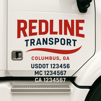 Custom Truck Door Decal Sticker Lettering For Semi-Trucks, Work Trucks, Box Trucks For USDOT Compliance
