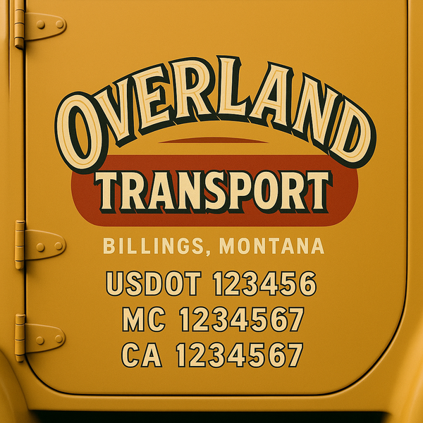 Custom Truck Door Decal Sticker Lettering For Semi-Trucks, Work Trucks, Box Trucks For USDOT Compliance