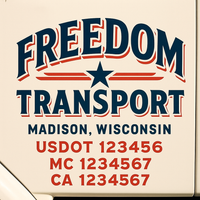 Custom Truck Door Decal Sticker Lettering For Semi-Trucks, Work Trucks, Box Trucks For USDOT Compliance