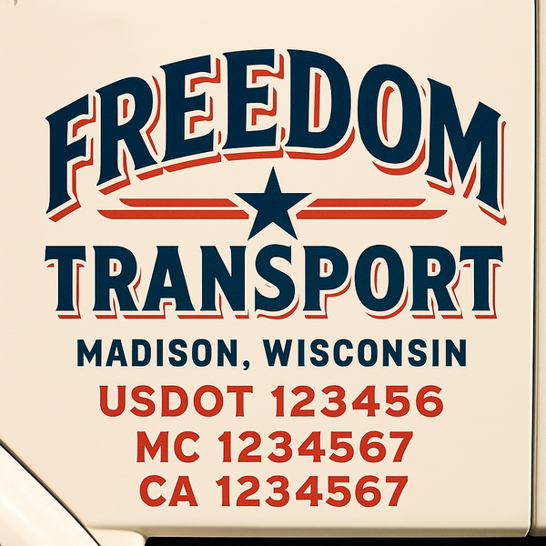 Custom Truck Door Decal Sticker Lettering For Semi-Trucks, Work Trucks, Box Trucks For USDOT Compliance