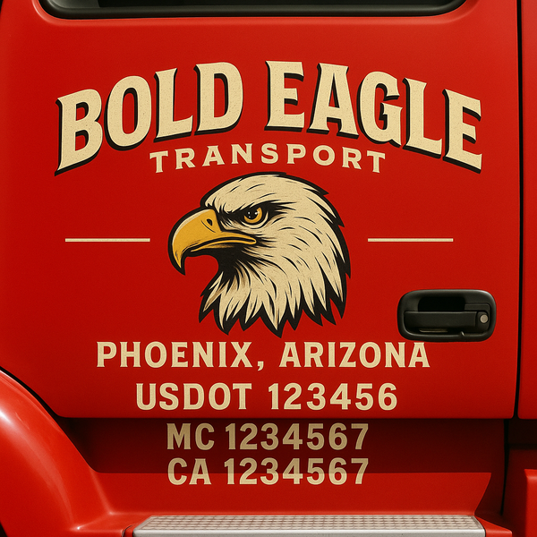 Custom Truck Door Decal Sticker Lettering For Semi-Trucks, Work Trucks, Box Trucks For USDOT Compliance