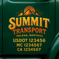 Custom Truck Door Decal Sticker Lettering For Semi-Trucks, Work Trucks, Box Trucks For USDOT Compliance