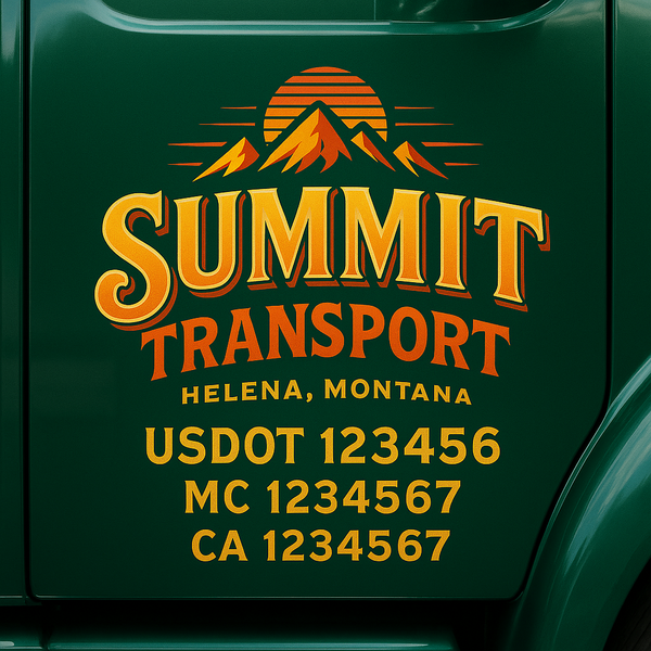 Custom Truck Door Decal Sticker Lettering For Semi-Trucks, Work Trucks, Box Trucks For USDOT Compliance
