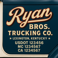 Custom Truck Door Decal Sticker Lettering For Semi-Trucks, Work Trucks, Box Trucks For USDOT Compliance