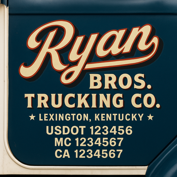 Custom Truck Door Decal Sticker Lettering For Semi-Trucks, Work Trucks, Box Trucks For USDOT Compliance