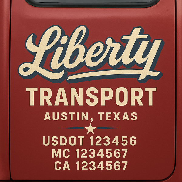 Custom Truck Door Decal Sticker Lettering For Semi-Trucks, Work Trucks, Box Trucks For USDOT Compliance