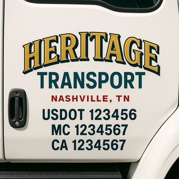 Custom Truck Door Decal Sticker Lettering For Semi-Trucks, Work Trucks, Box Trucks For USDOT Compliance